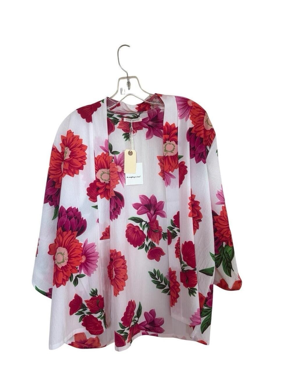 Floral Bright Short Duster One Size NWT By Do Everything In Love